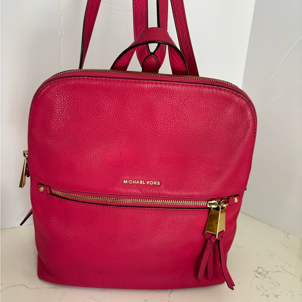 Michael Kors Red Backpack Sleek Design